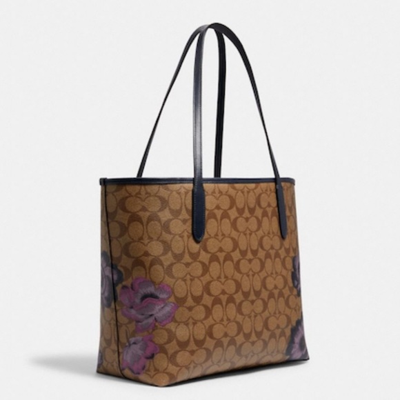 Coach City Tote in Signature Canvas with Kaffe Fassett Print - Picture 2 of 7